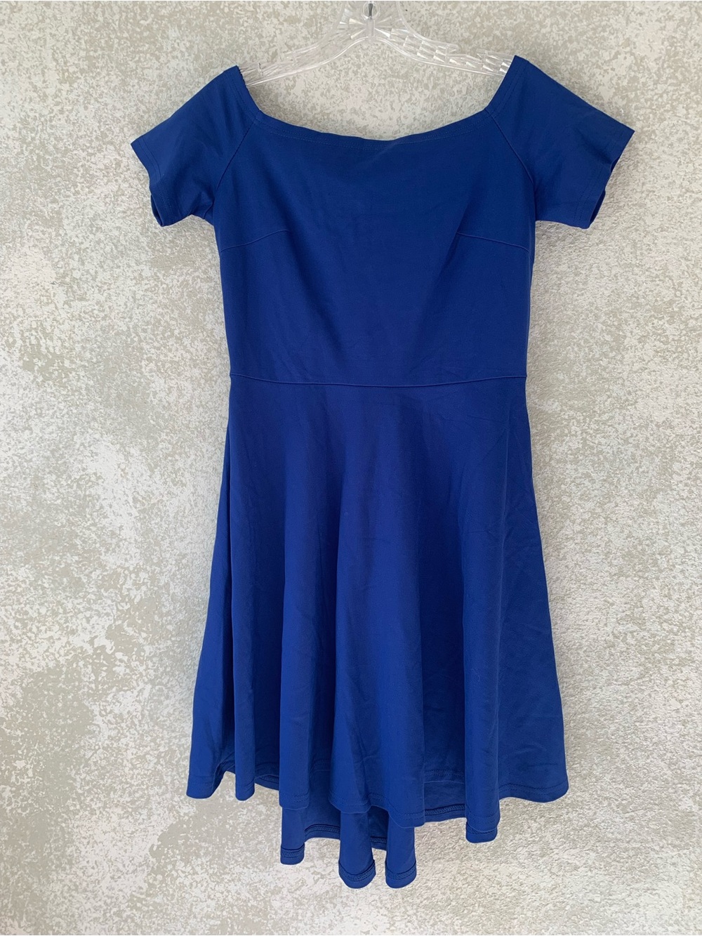 Women’s Asymmetrical Royal Blue Off-Shoulder Dress Medium NWT
